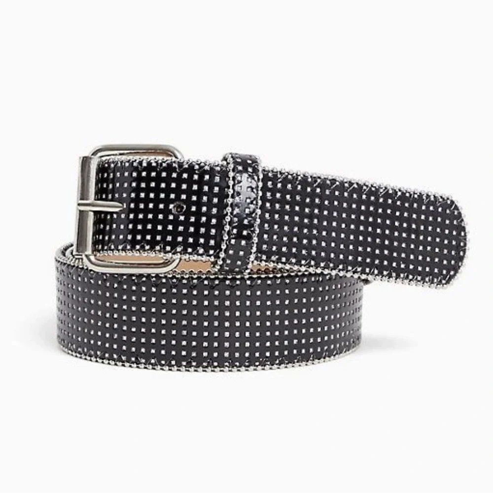 BLACK RHINESTONE BELT Western Y2K Women's Emo Goth‎ Studded Silver Streetwear 2X